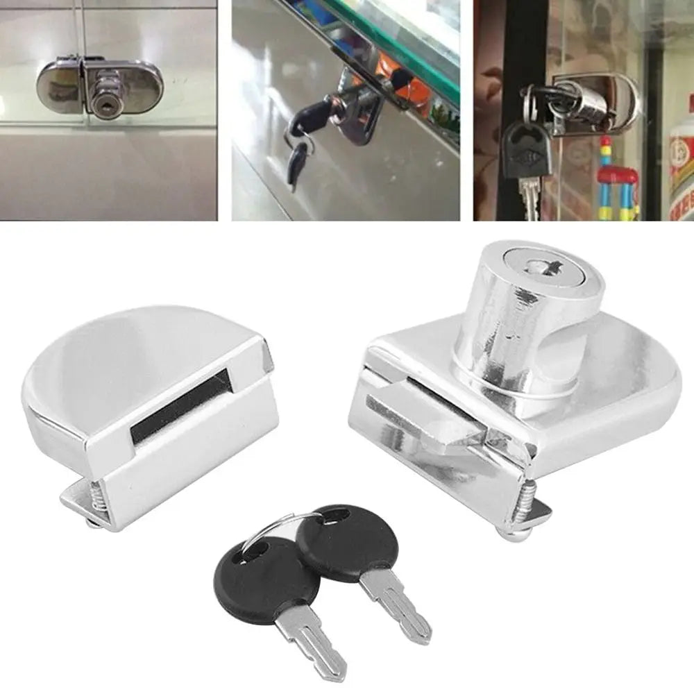 Glass Cabinet Door Lock, Zinc Alloy, No Drilling