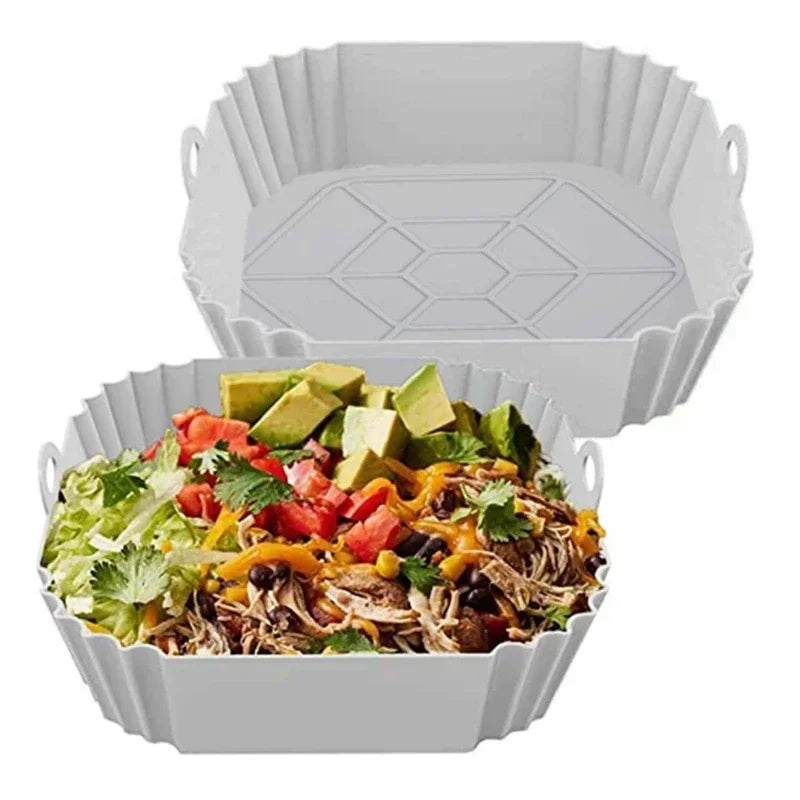 Silicone Air Fryer Basket Liner, Round Square Reusable Pan Liner