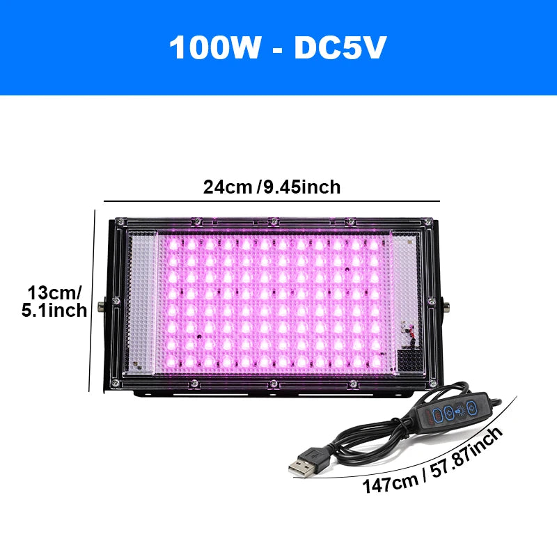 Lampada LED per la coltivazione con staffa regolabile, 3 misure