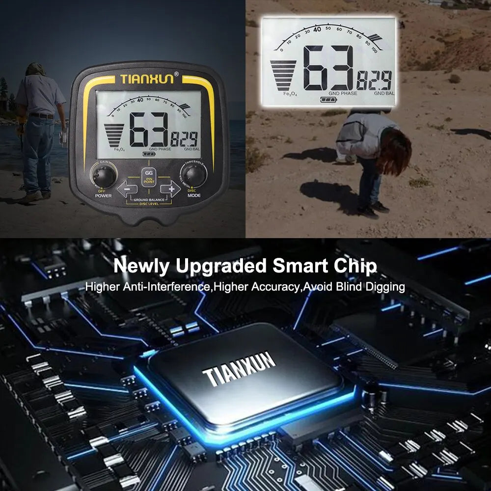 TX-850 Metal Detector Underground Professional Depth 2.5m Scanner Search Finder Gold Detector Treasure Hunter Pinpointer 11inch 