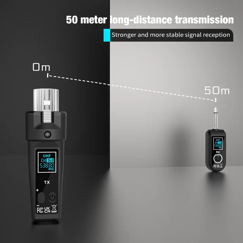 Súprava bezdrôtového XLR audio vysielača a prijímača
