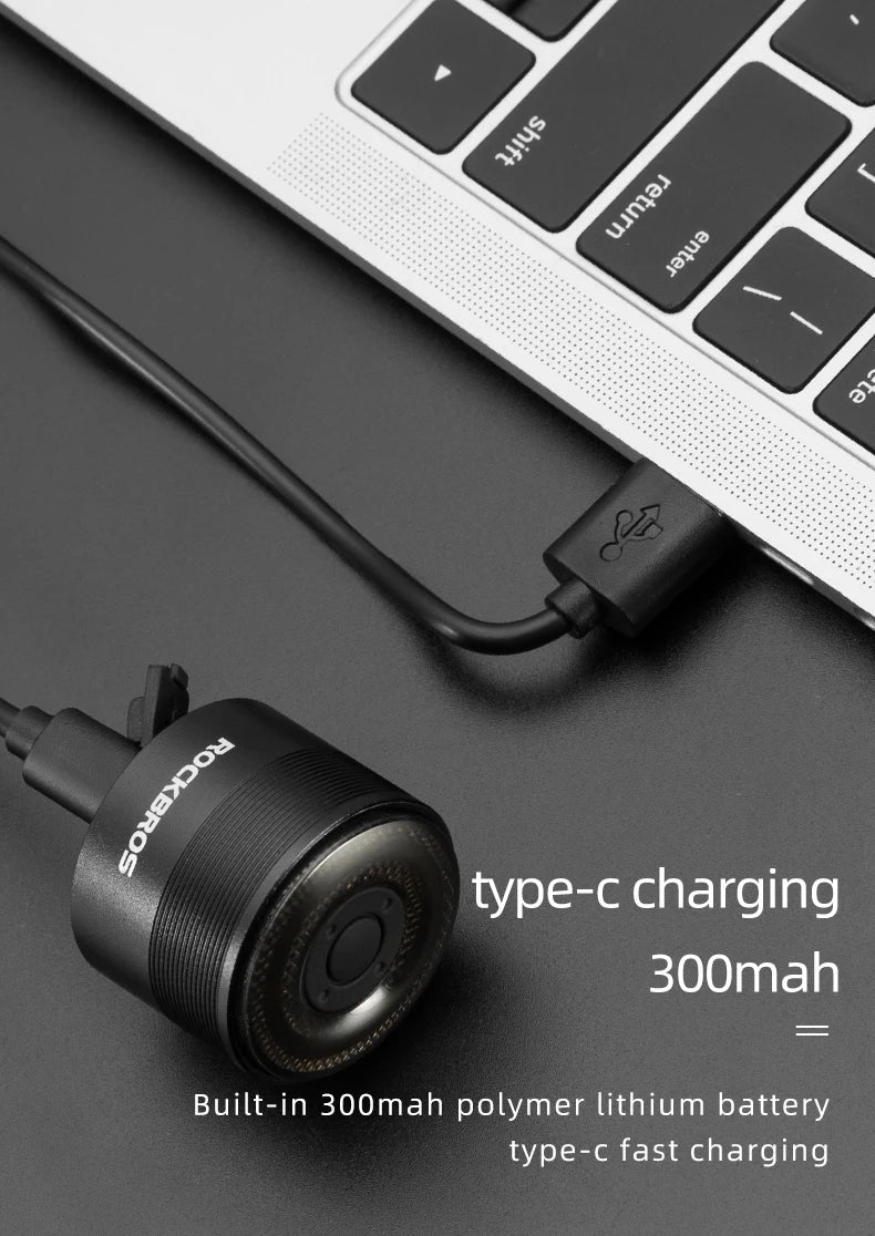 USB nabíjateľné zadné svetlo na bicykel s inteligentným snímaním a vodotesnosťou IPX6