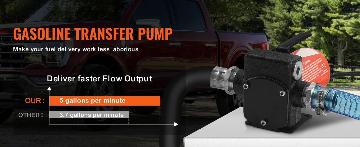 12V DC Fuel Transfer Pump 5–15 GPM Portable Diesel Gas Pump