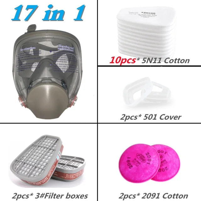 Maschera antigas a pieno facciale 6800 con protezione antiappannamento e sicurezza