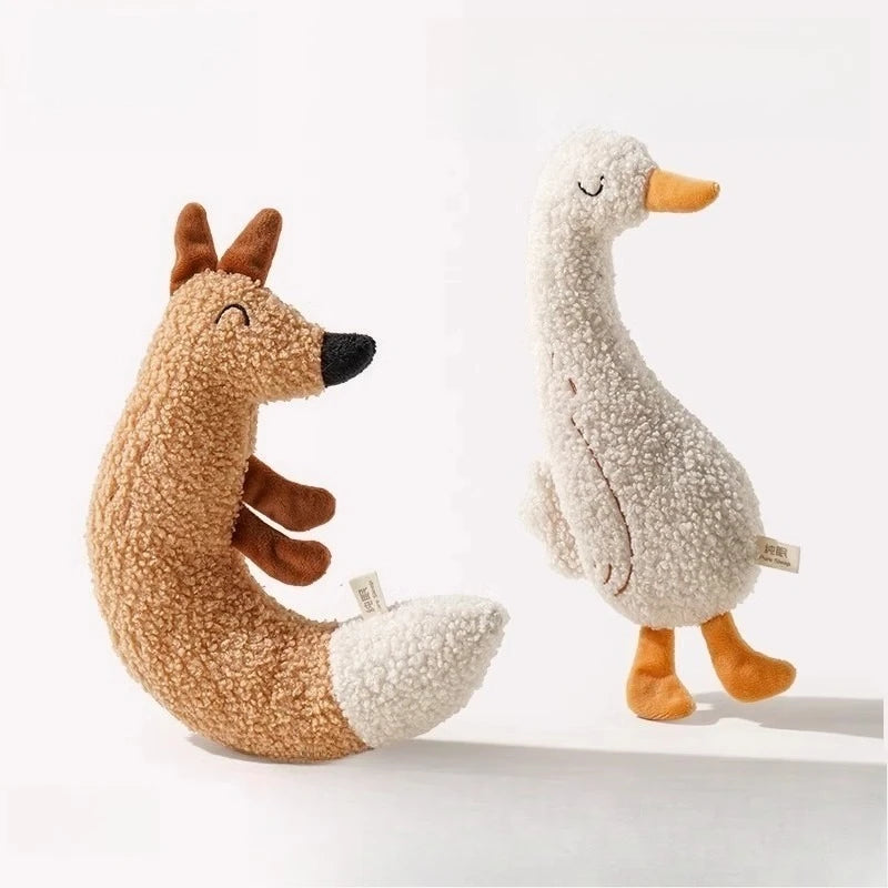 Canvas Animal-Shaped Pet Toy, Fox or Duck