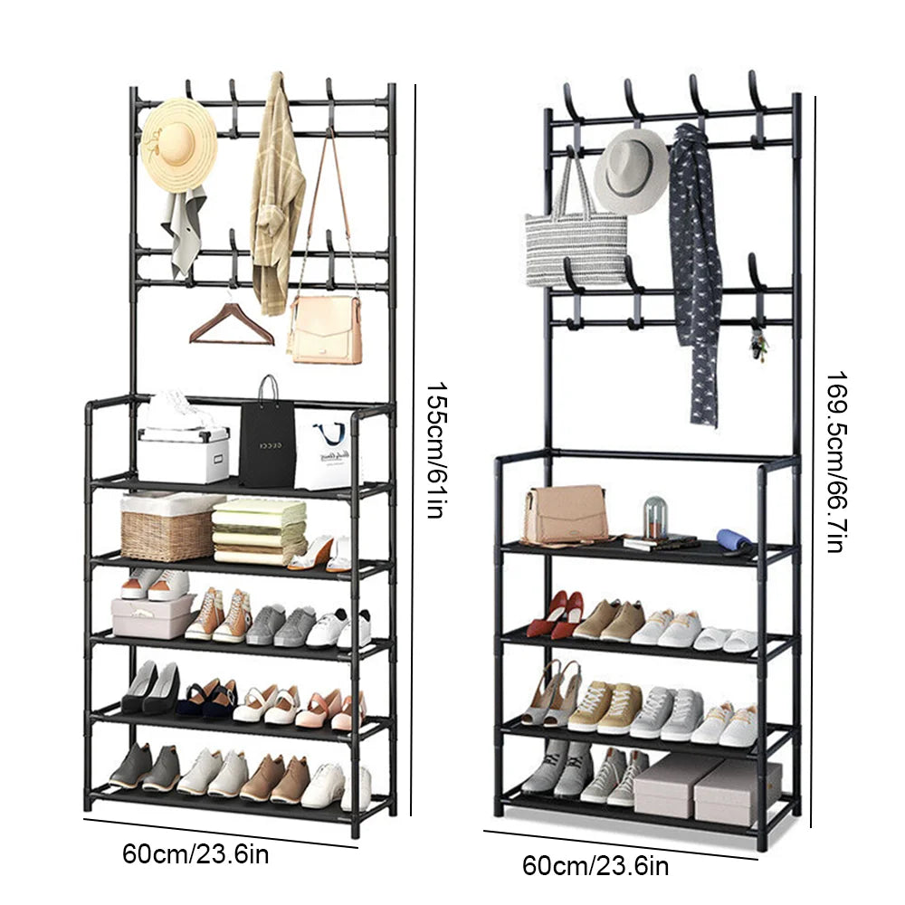 Multi‑Layer Shoe Hat Rack & Doorway Organizer