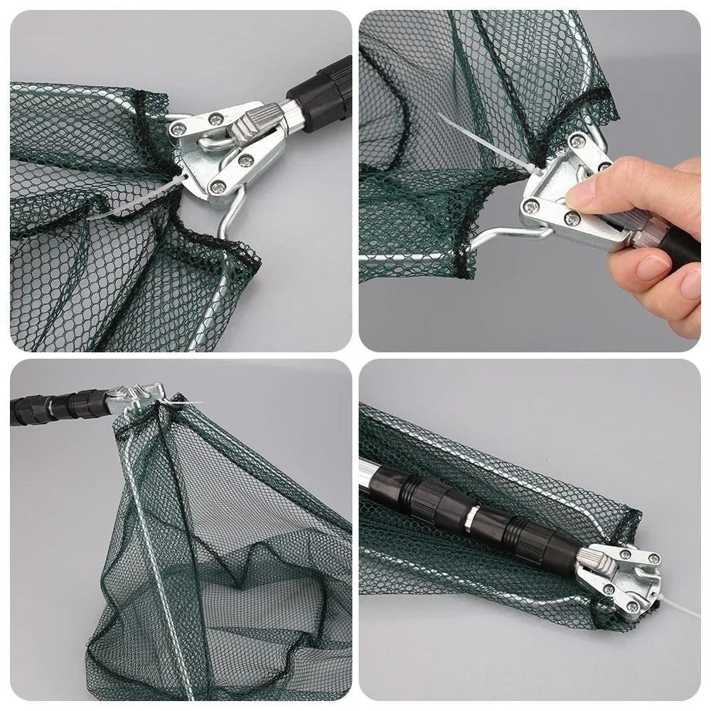 Telescopic Folding Fishing Landing Net with Long Extendable Handle