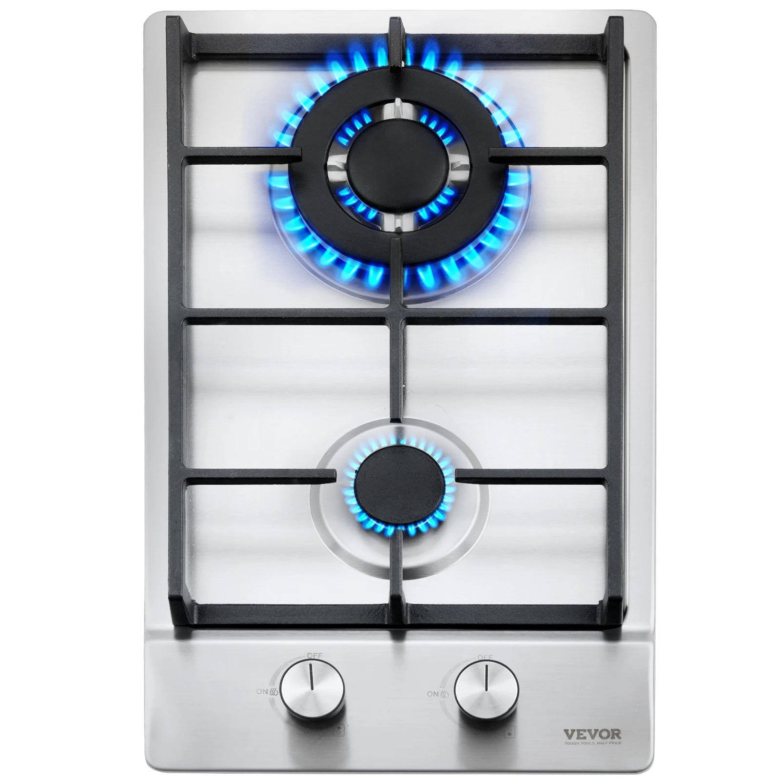2 or 5 Burner Gas Cooktop with Electric Ignition Stainless Steel