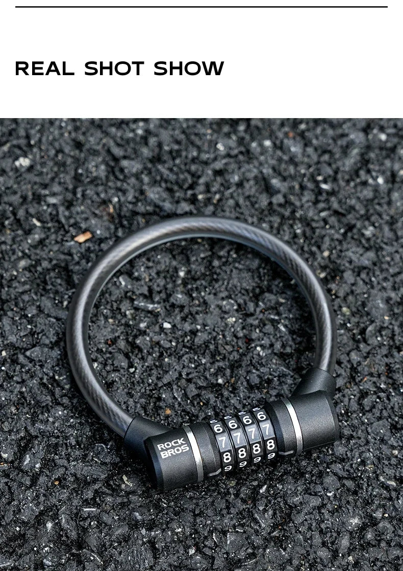 4-Digit Steel Cable Bicycle Lock, 29cm