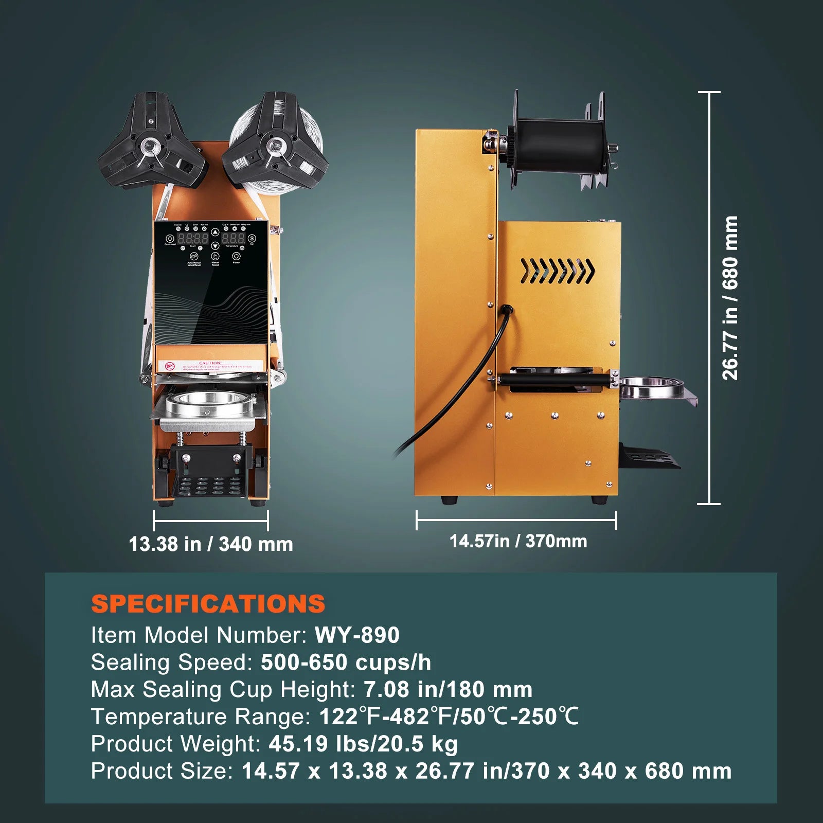 Täysin automaattinen kuppien sulkemiskone 500–650 kuppia/h LCD-ohjaus