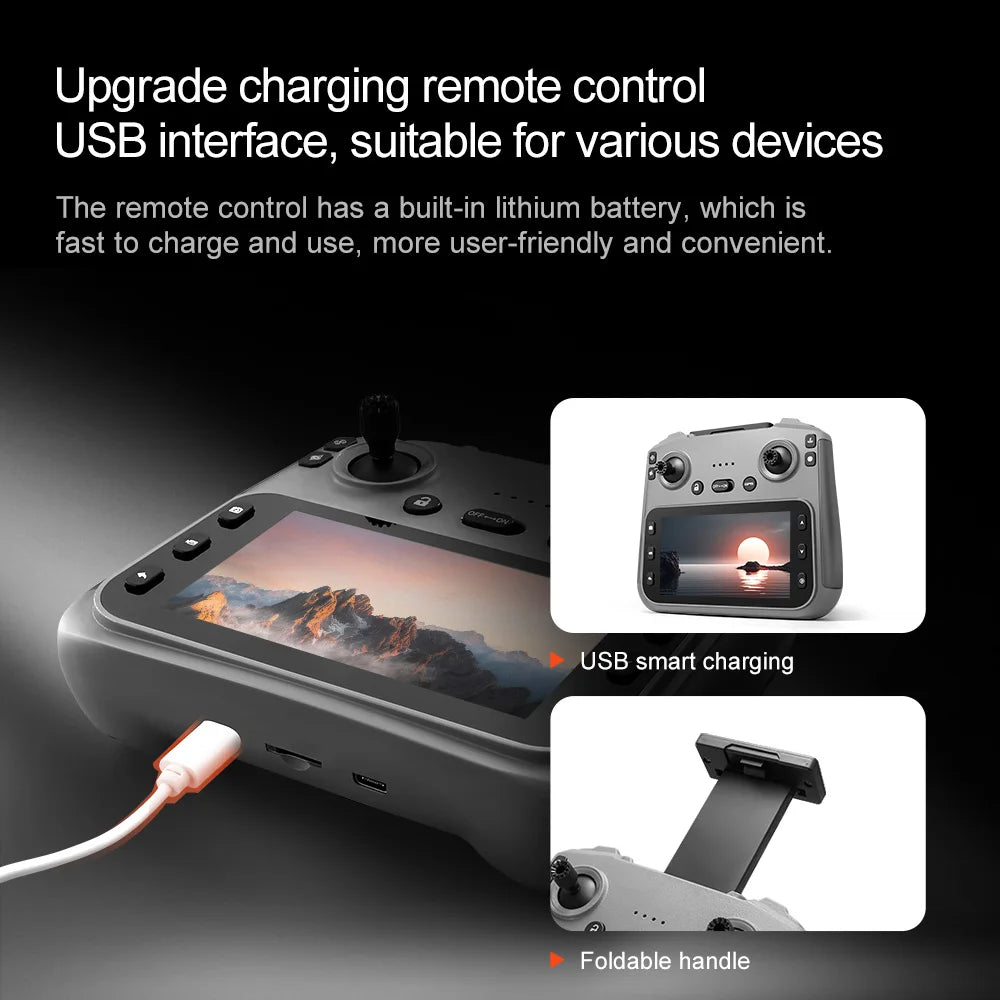 NEW V168 Pro MAX GPS Drone 4K Professional 1080P HD Camera 5G WIFI FPV Drone Brushless Motor 2 Batteries 4.5 Inch Large Screen Remote Control Quadcopter Boys Toys