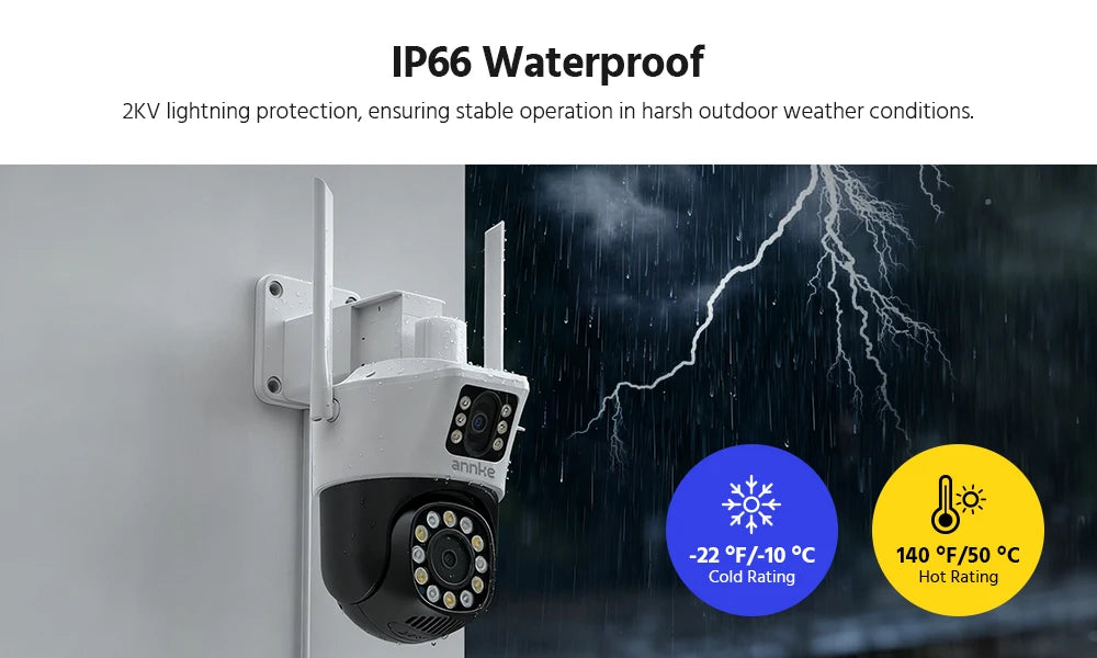 ANNKE 6MP Dual-Lens Outdoor WiFi PT Security Camera