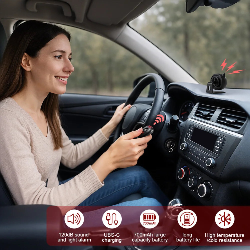 Extractme 120dB Wireless Car Alarm Automobile Protection System Device 3-Levels Sensitivity Vehicle Alarm System Car Accessories