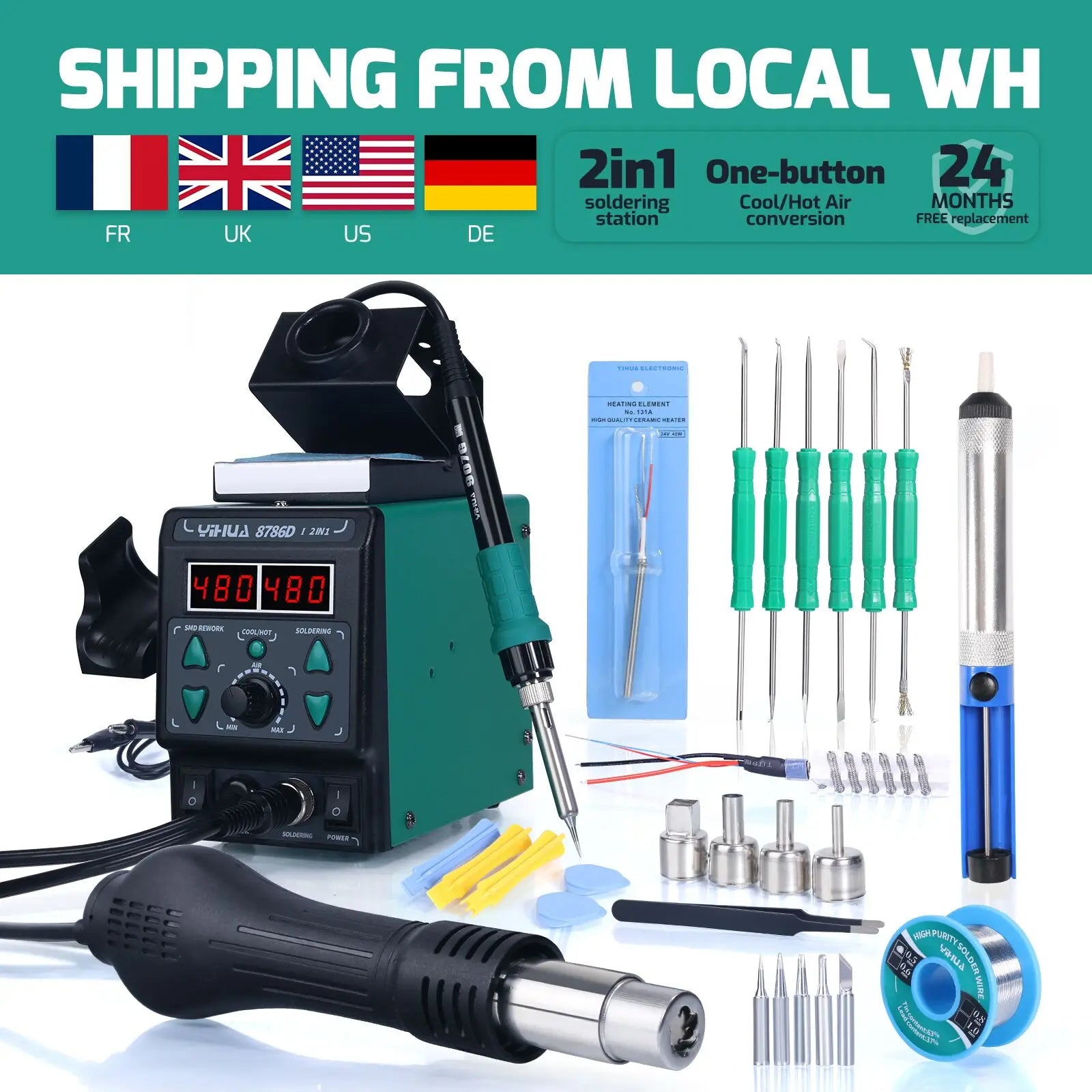 YIHUA 8786D Hot Air Soldering Station for Precision Repair