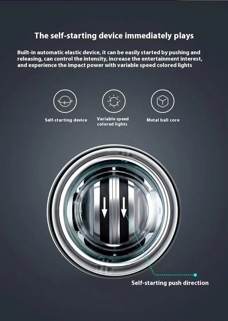 Minge de încheietură Gyro Ball Sferă giroscopică de antrenament care luminează