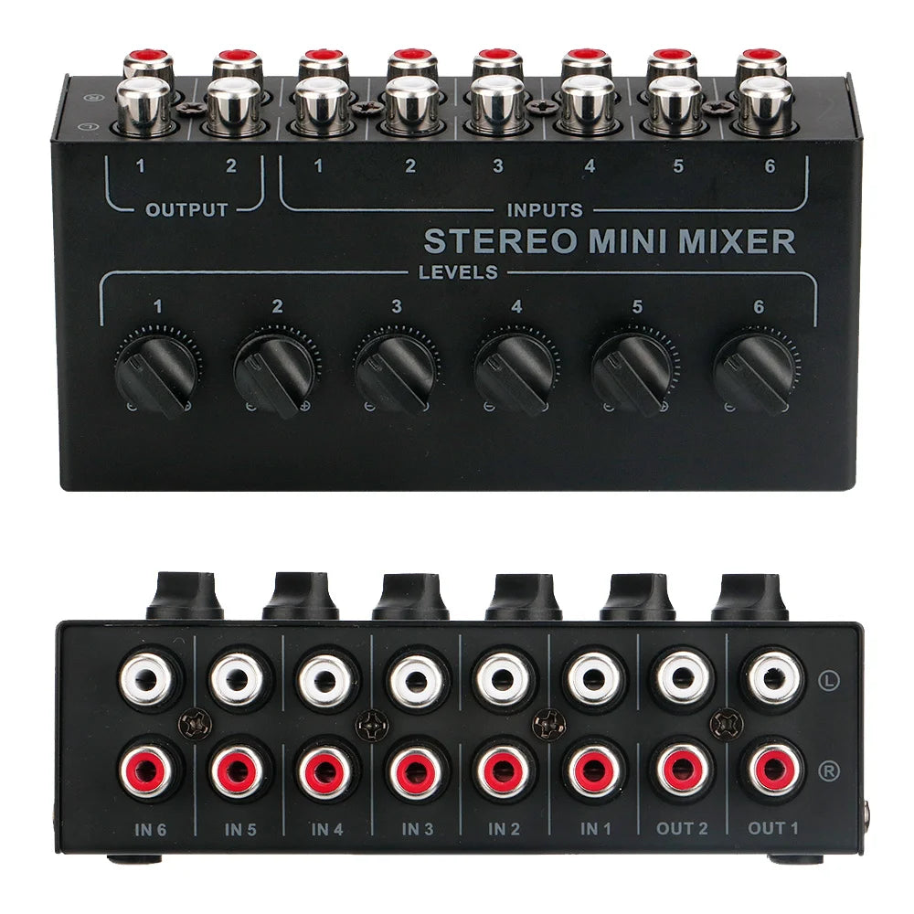 Passive Stereo Mixer - Four or Six Channels