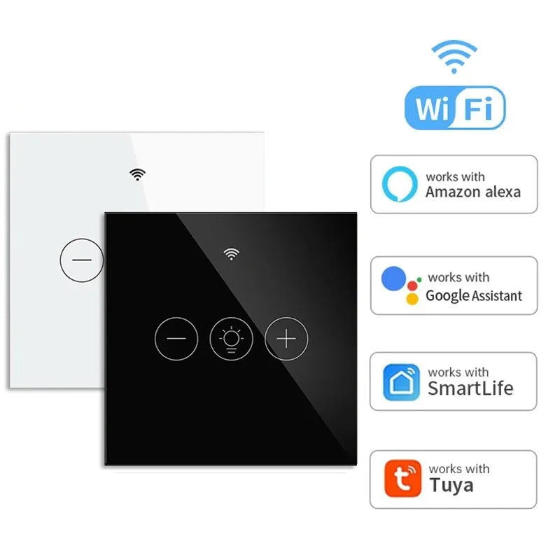Tuya WiFi EU Smart Dimmer Switch Light Wireless Touch Smart Life APP Voice Control Lamp Switch Work with Alexa Google Home 