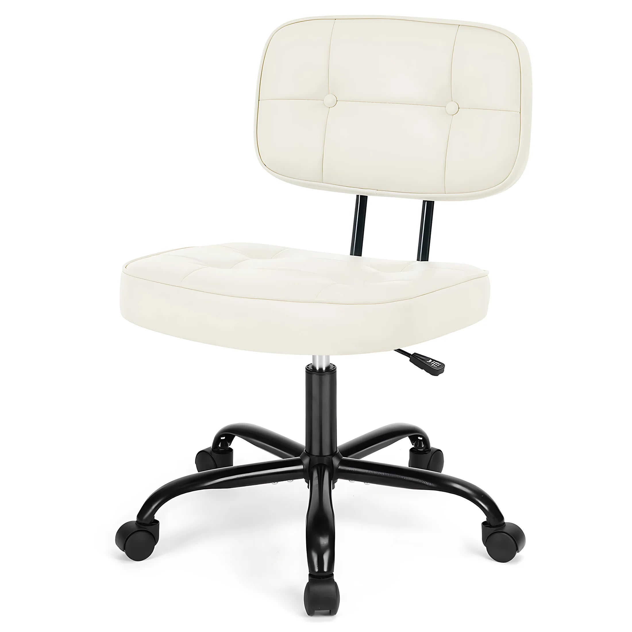 Ergonomic PU Leather Office Chair with Lumbar Support & Swivel