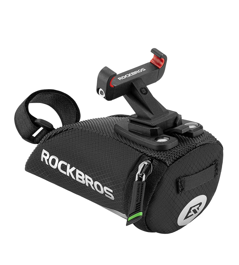 Compact Bike Saddle Bag with Reflective Design & Tool Storage