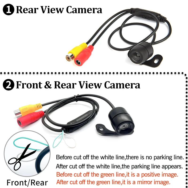 Car Reverse Camera HD Night Vision Wide Angle Rear View Parking Camera Waterproof CCD LED Auto Backup Monitor Color Image 