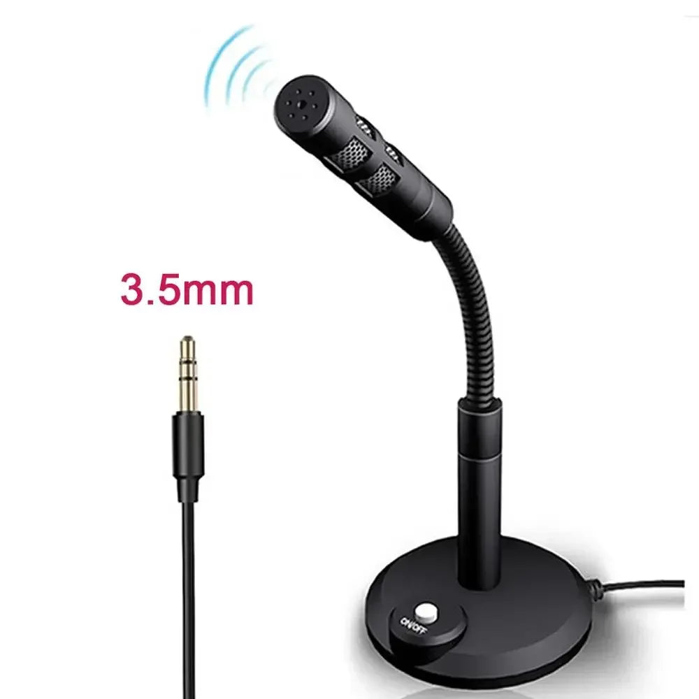Desktop Gooseneck Microphone, USB or 3.5mm