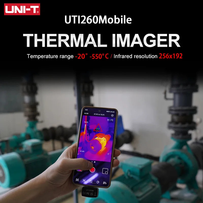 UNI-T UTI260M Thermal Imager PCB Circuit Heating Pipe Industrial Detection Infrardeča termalna kamera za pametne telefone Orodja