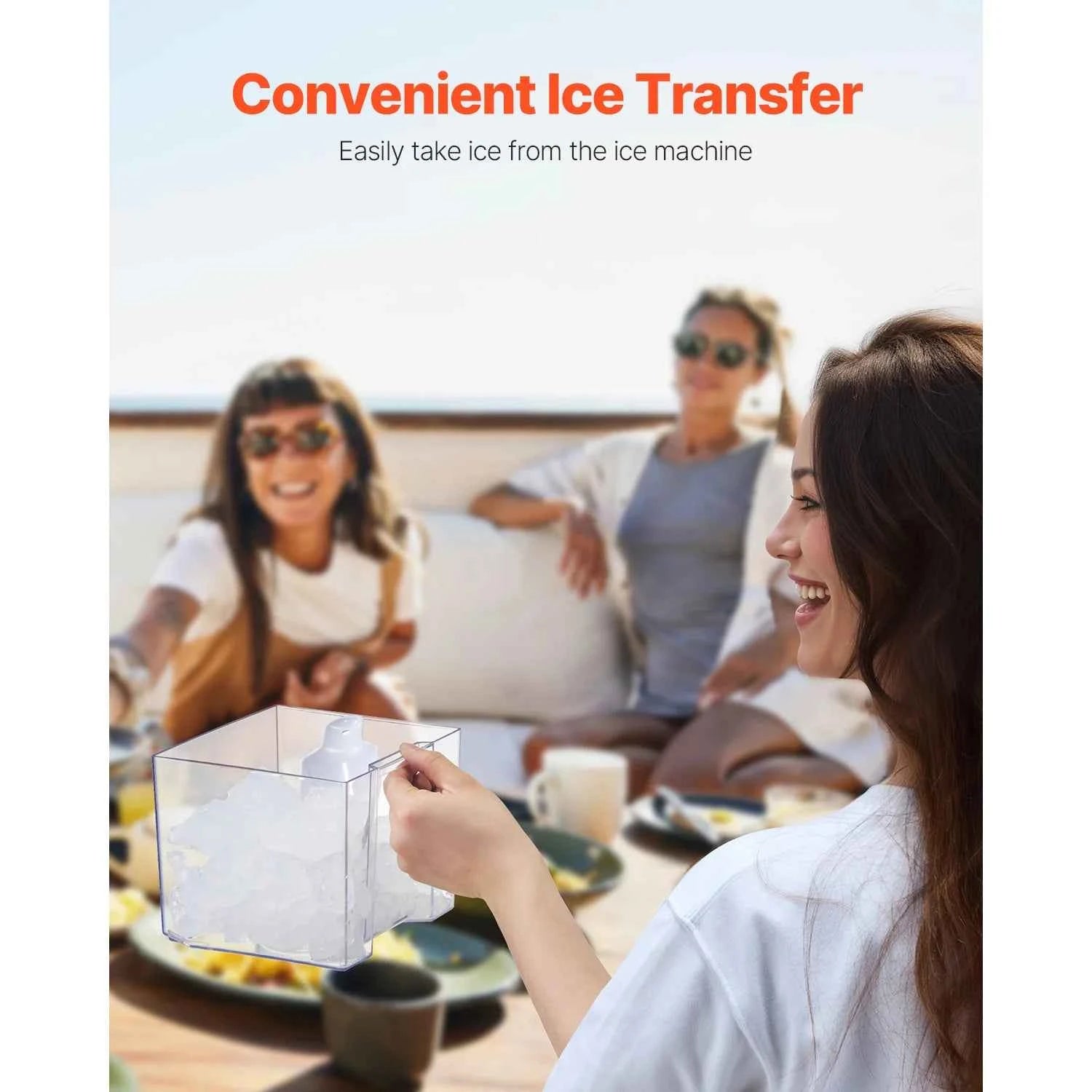 Nugget Ice Maker 37 lbs per Day with Self-Cleaning