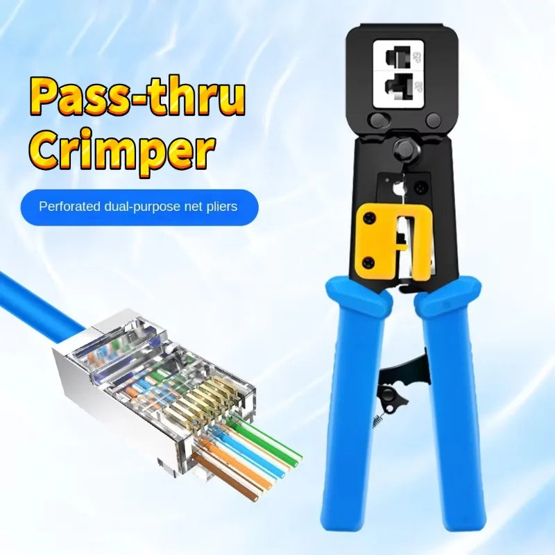 Ratcheting RJ45 and 6P Modular Cable Crimper