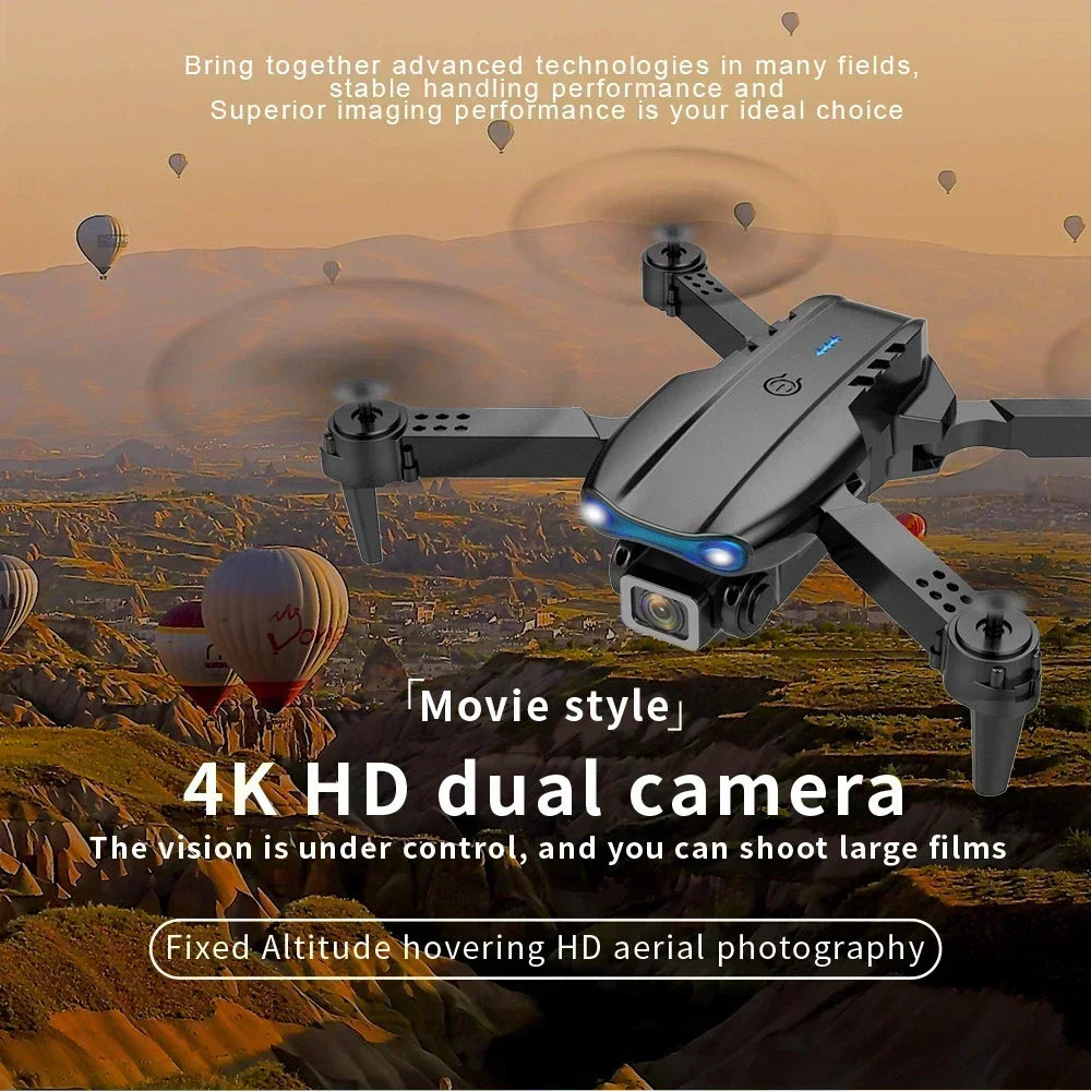 New E99 RC Drone 4K Professional Wide Angle Dual HD Camera 5G WIFI FPV Foldable Height Hold RC Helicopter