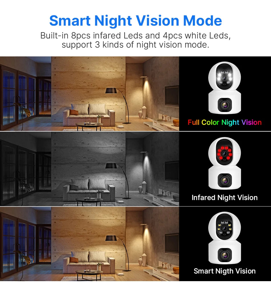 2K 4MP PTZ WiFi Security Camera with Two-Way Audio