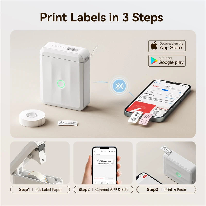 D110 Upgraded Version Thermal Label Printer Mini Portable Smart Label Maker With Tape