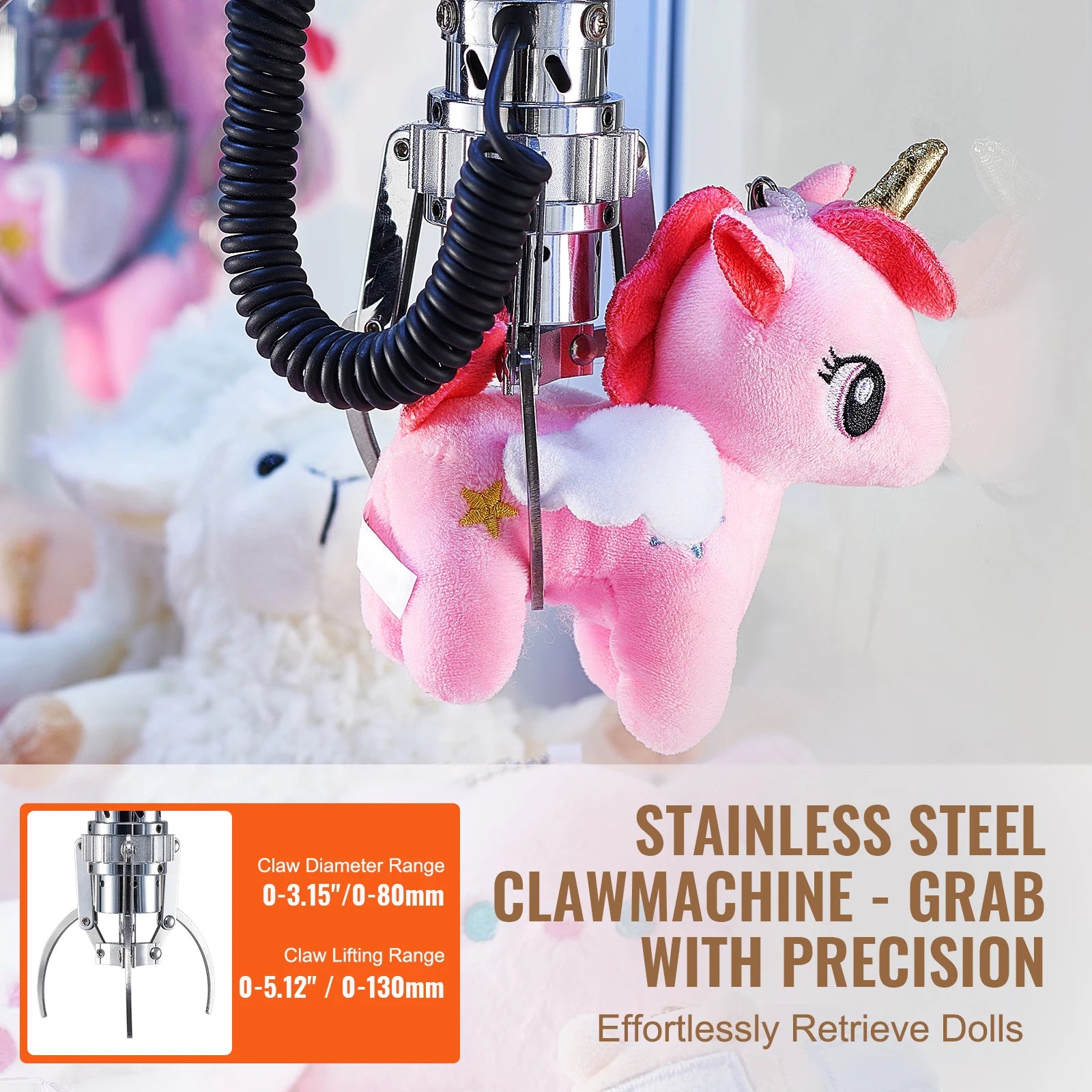 SucceBuy Mașină de gheare Claw 0-3” Diametru fălci 0-5” Ridicare fălci Macara prize captatoare Joc de arcade comercial Dispenser Aparat de vending Jucărie pentru copii