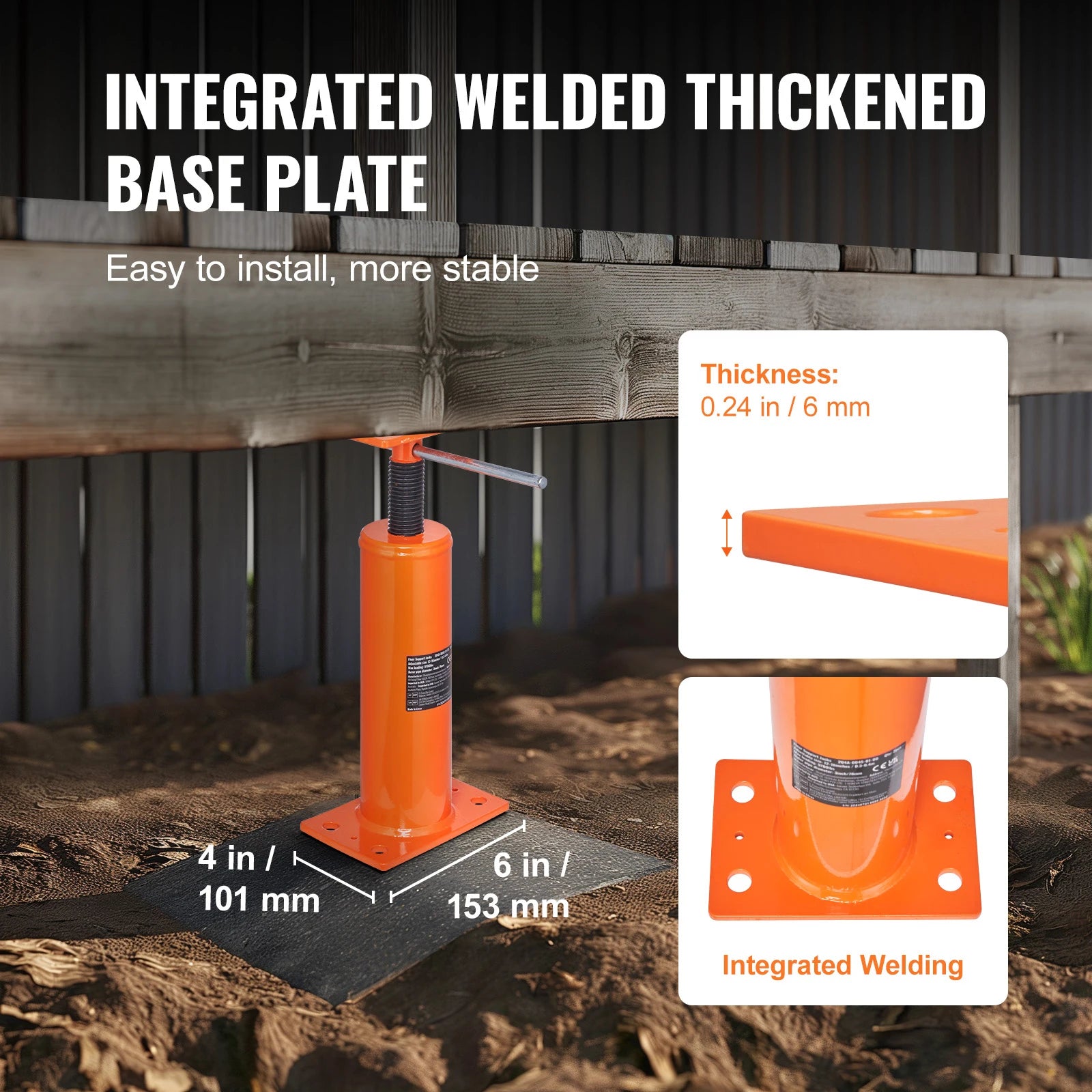 Adjustable House Floor Jack 9700 lb Support Post 12–16 Inch