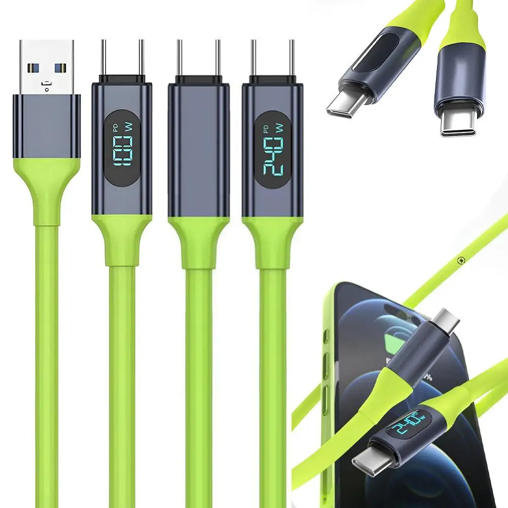 Cablu de încărcare USB-C de 1.5 m cu afișaj digital