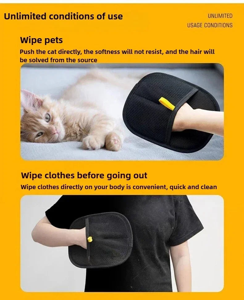 Efficient Pet Hair Cleaning Gloves Depilation Brushing Tools For Dog Cat Grooming Soft Brush Removes Hair From Sofa Carpet 