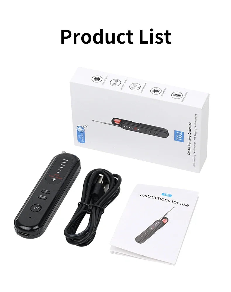 Hidden Camera Detector 2026 Portable Camera Finder, GPS Tracker Detector, RF Wireless Signal Scanner for Office, Hotels, Cars