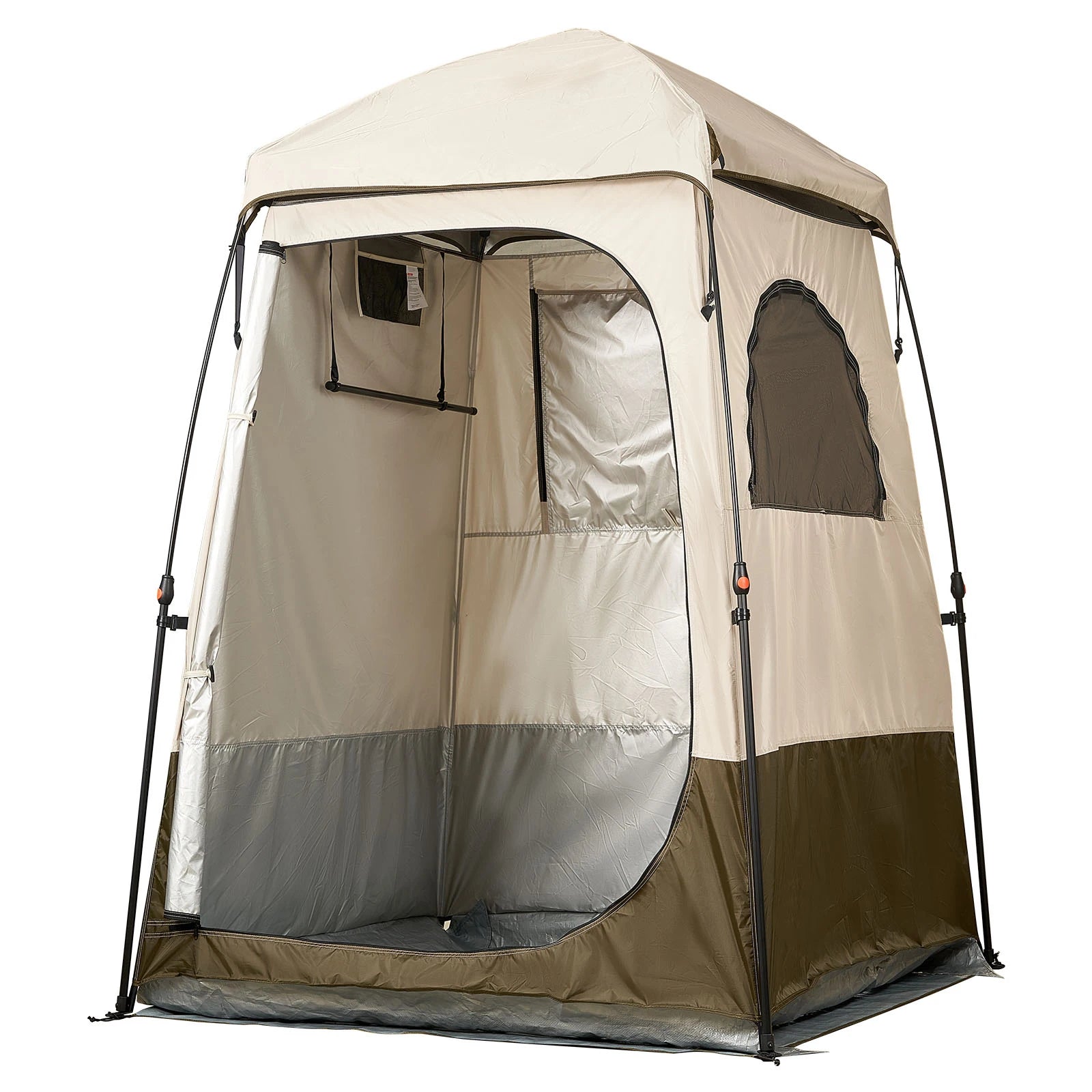 Tente de douche de camping SucceBuy, 1 pièce, pliable, tente d’intimité/changement avec piquets, cordes, sac de transport et traverse