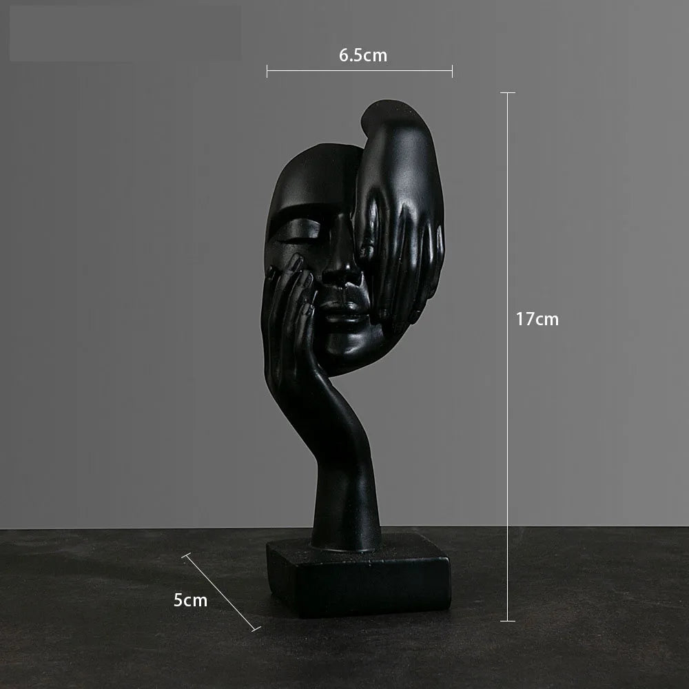 Resin Abstract Mask Statues European Miniature Figurines for Interior Home Office Study Desktop Figure Ornament Decor Gift 
