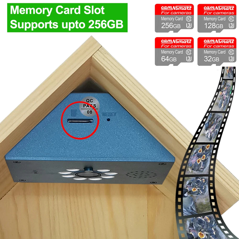 Smart WiFi Bird House Camera 4MP HD with Night Vision & App