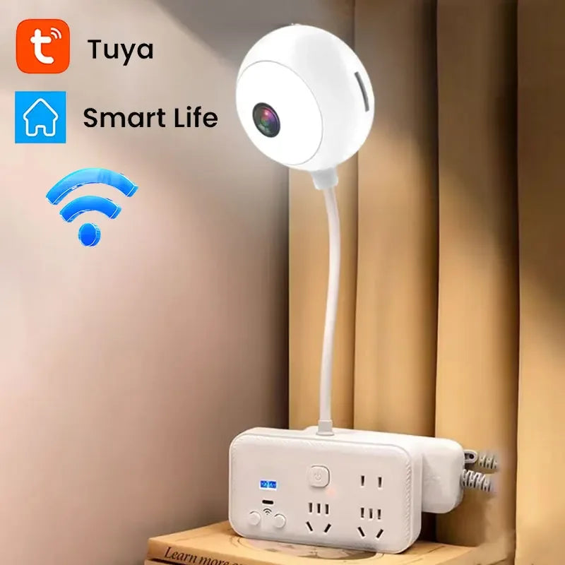 Tuya Indoor USB Light Bulb WiFi Camera 2K 5MP Mini Wireless Security IP Camera IR Color Night Vision Smart Life Baby Monitor Cam