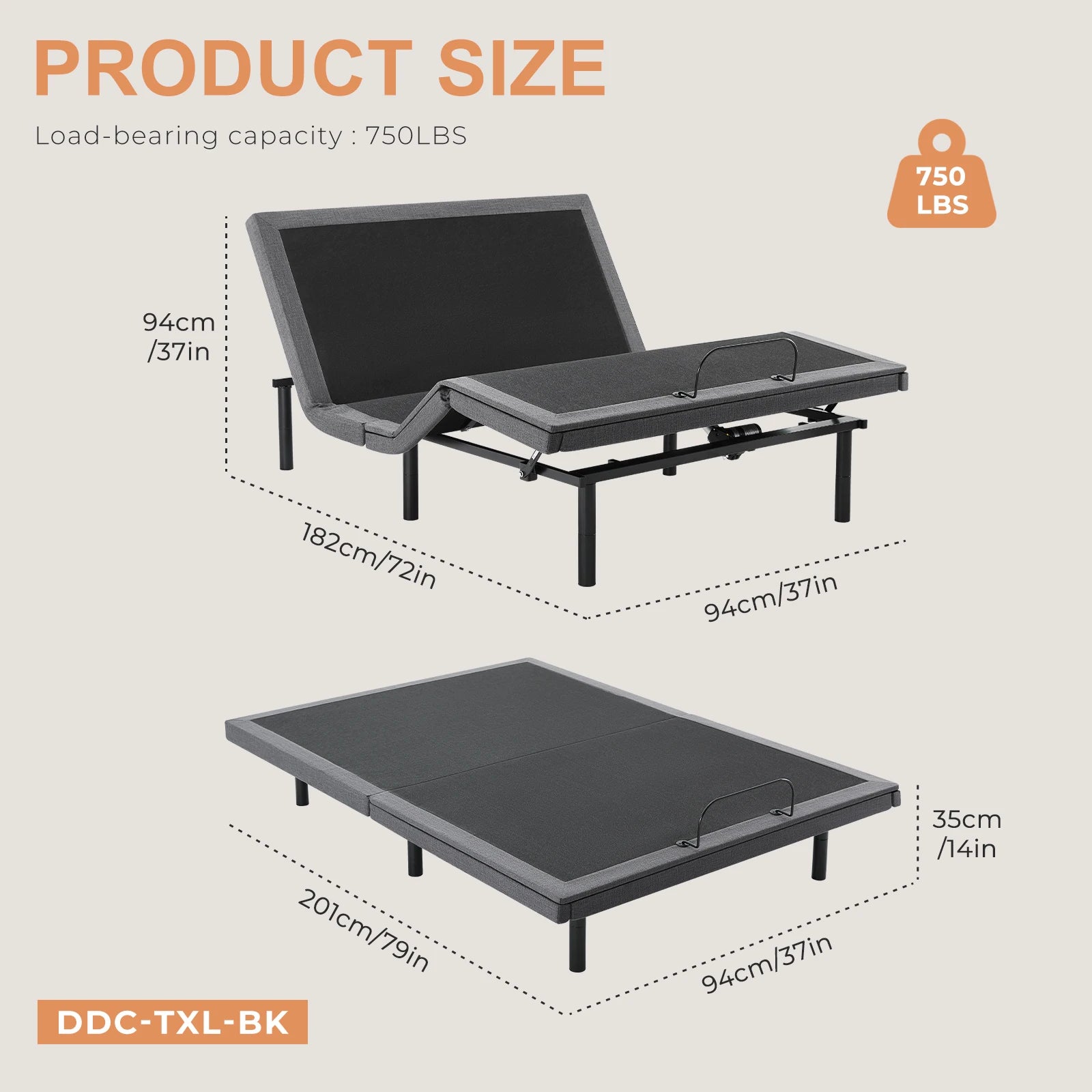 Queen Adjustable Bed Frame with Wireless Remote & Zero Gravity
