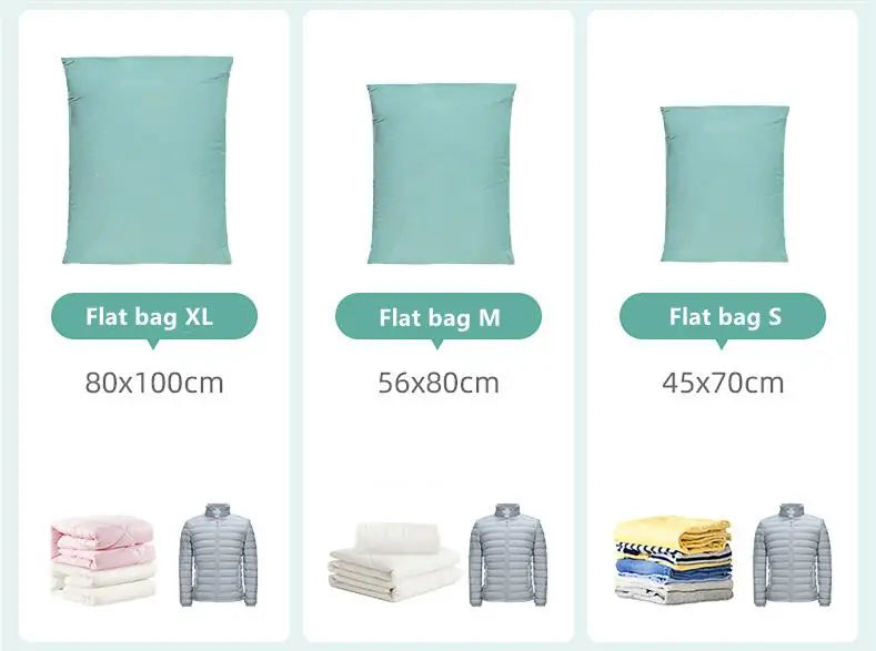 No Need Pump Vacuum Bags Large Plastic Storage Bags for Storing Clothes blankets Compression Empty Bag Covers Travel Accessories 