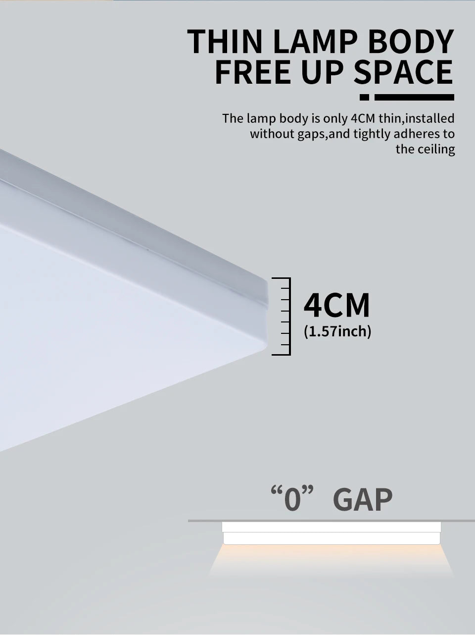 Fyrkantig LED-taklampa, 16 W eller 34 W