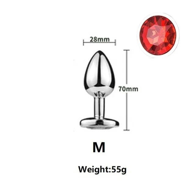 Small Size Metal Anal Beads Butt Plug Mini Rainbow Rose gold Butt Plug Crystal Jewelry Trainer Anal Dildo Masturbation Sex Toy 