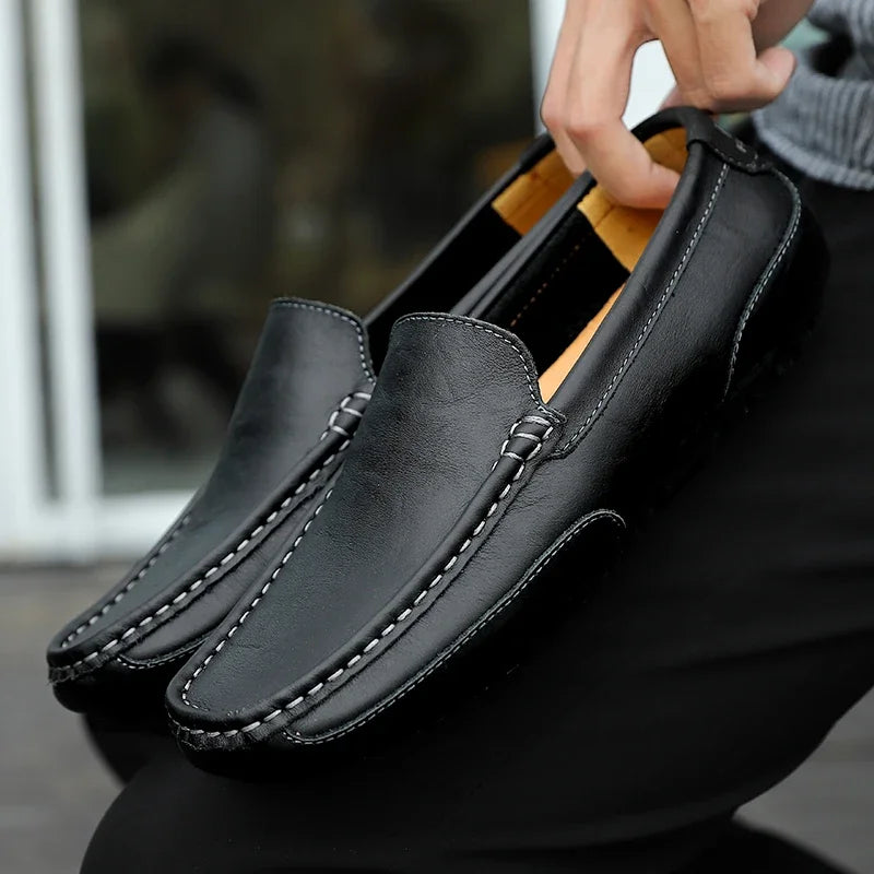 Genuine Leather Breathable Slip-On Loafers for Men