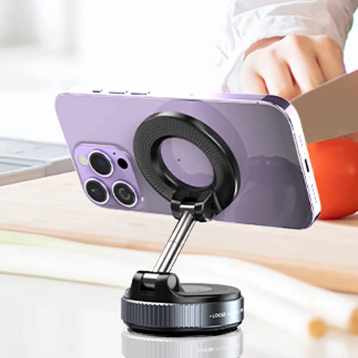 Support magnétique pour téléphone de voiture Ventouse mécanique Pivot 360° Adsorption magnétique Support universel de navigation