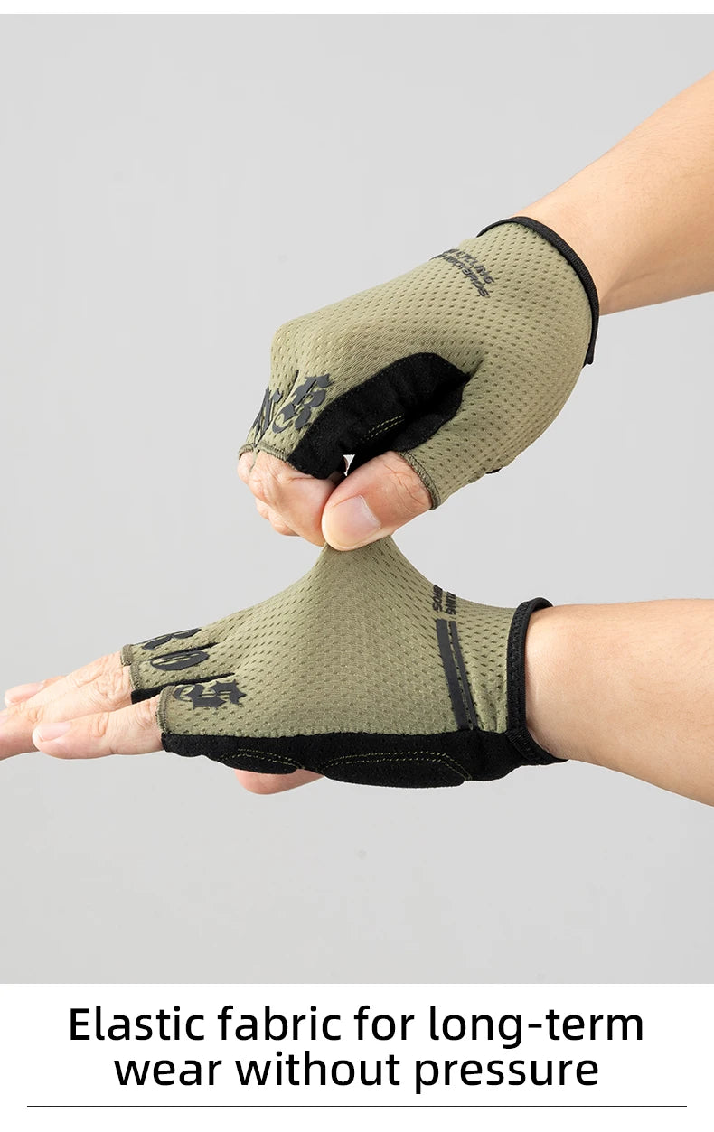 ROCKBROS Half Finger Cycling Gloves Breathable Shock Absorbing Fit