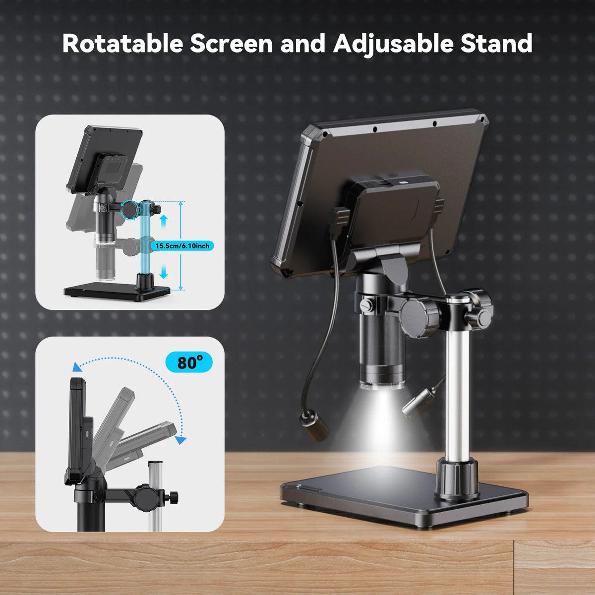 7-Inch Digital Microscope with Stand