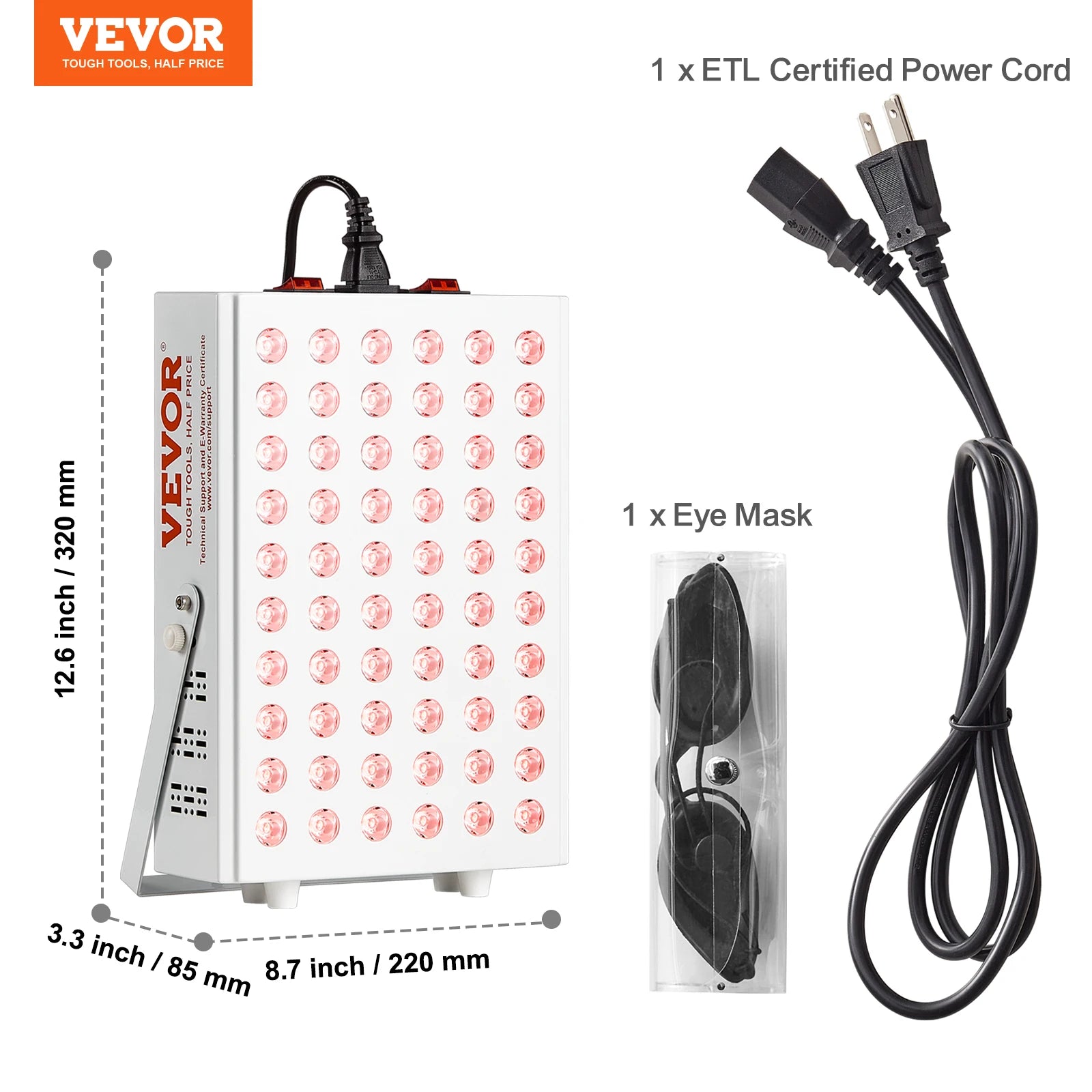 Red Light Therapy Panel 60 LED 660nm & 850nm Dual Light