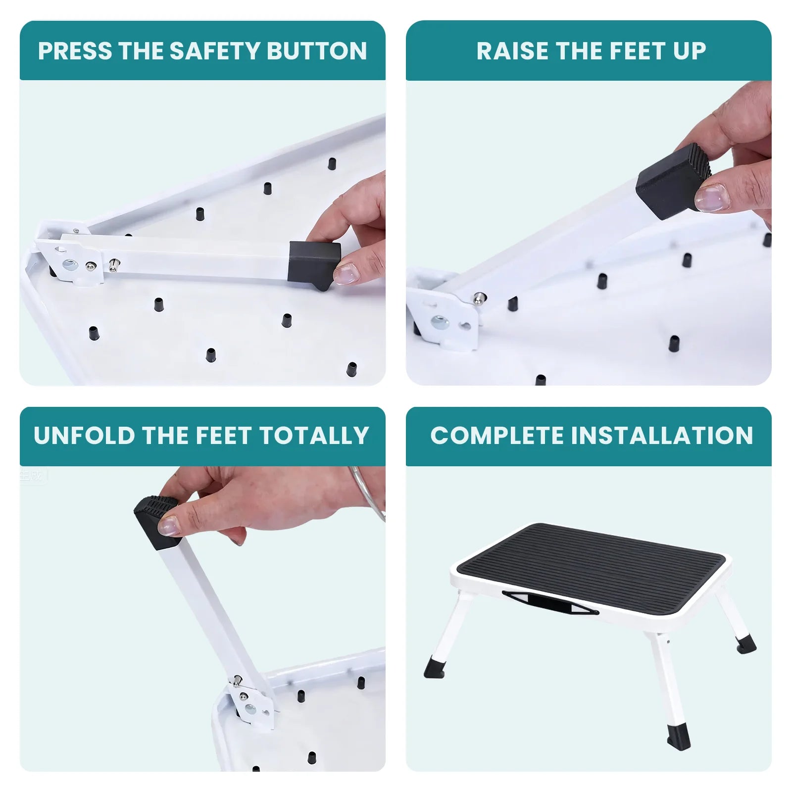 Foldable 1-Step Ladder with Non-Slip Platform and 330 lbs Capacity